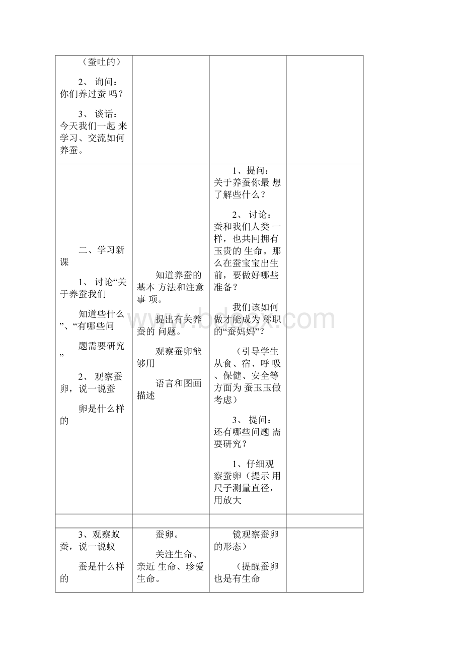 苏教版科学四下我们来养蚕单元教案.docx_第2页