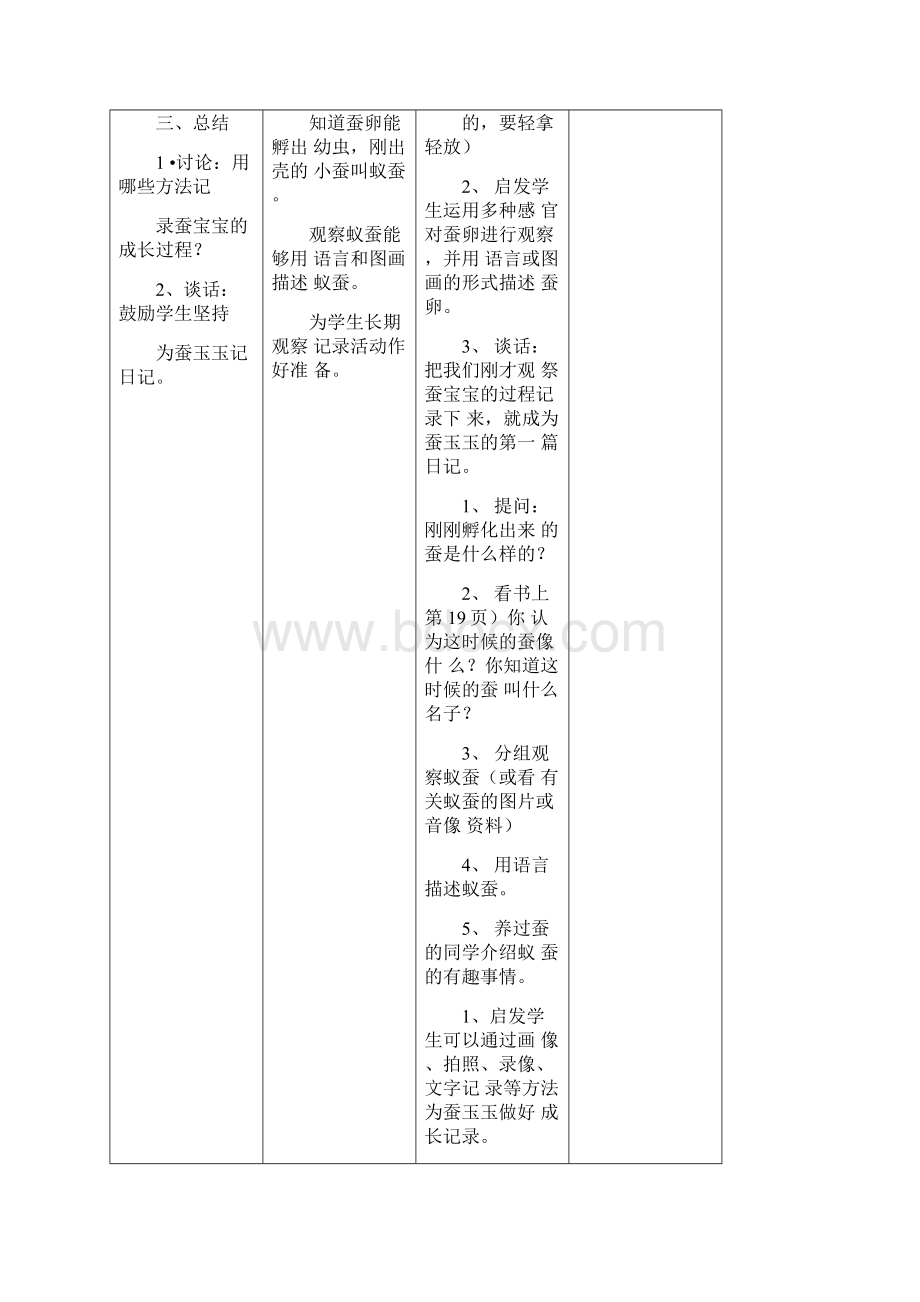 苏教版科学四下我们来养蚕单元教案.docx_第3页