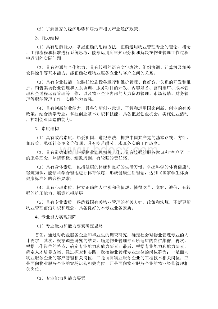 物业管理专业本科人才培养方案Word下载.docx_第2页