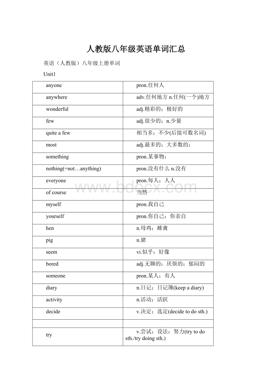 人教版八年级英语单词汇总文档格式.docx