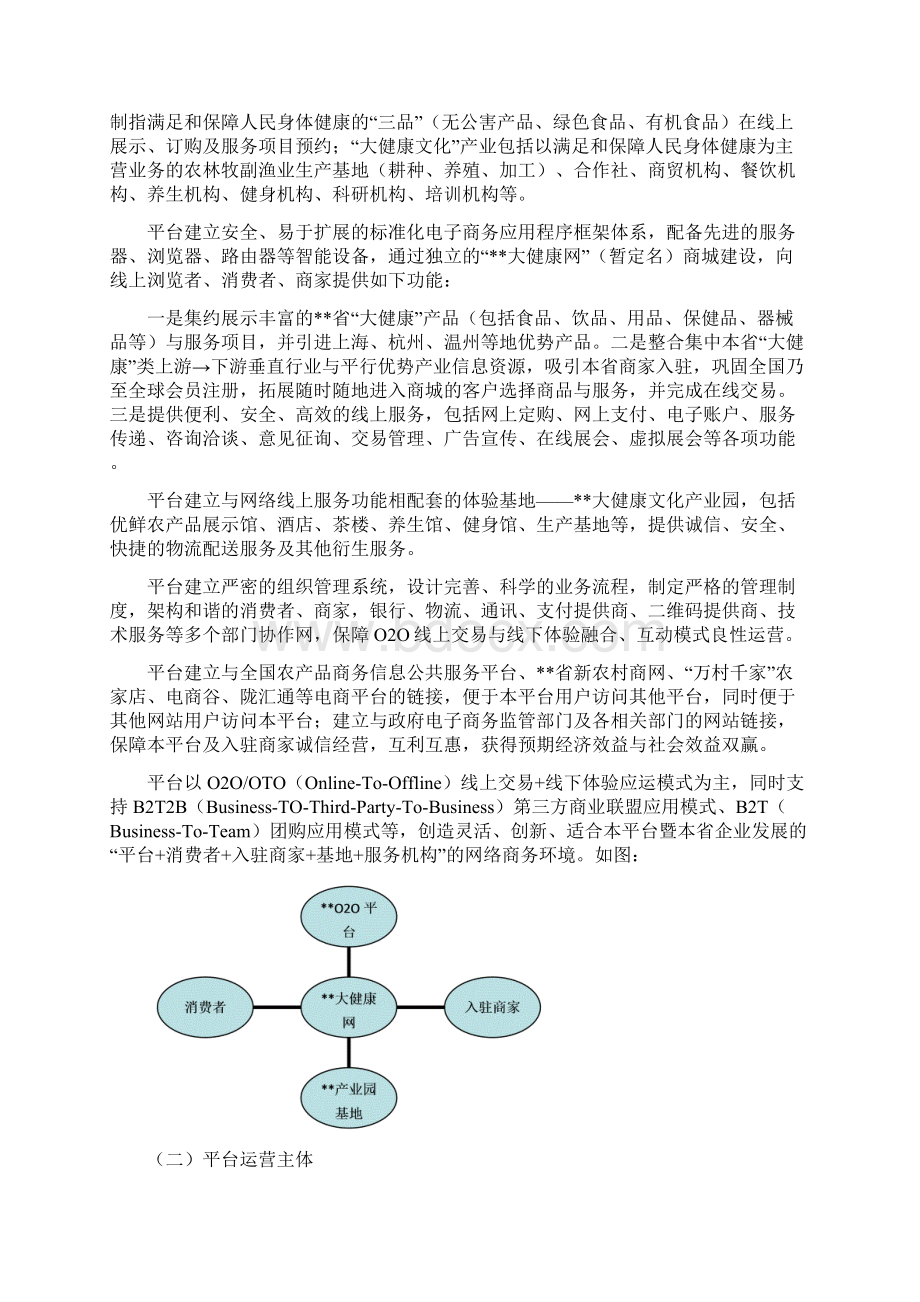 大健康产业园O2O电商平台运营方案Word文档格式.docx_第2页