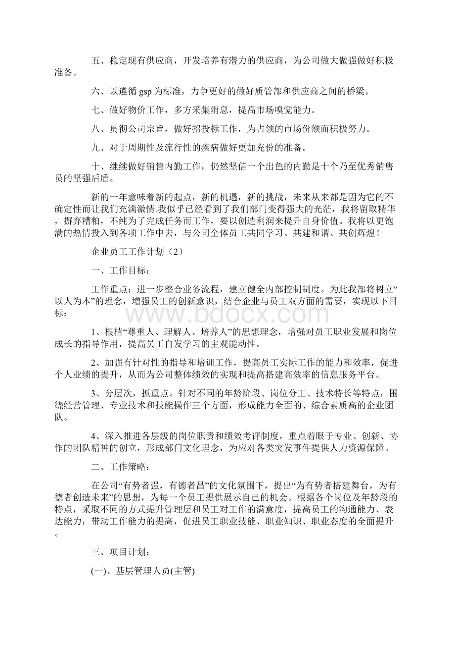 企业员工工作计划5篇.docx_第2页