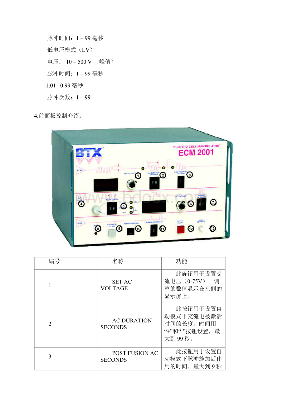 细胞电融合仪 ECM安装操作手册.docx_第3页