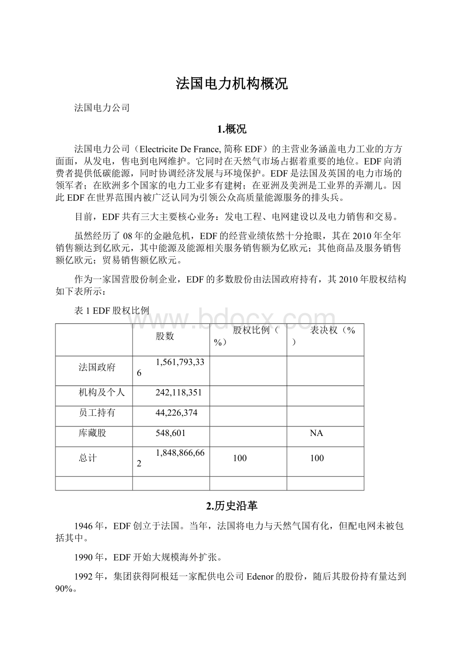 法国电力机构概况.docx