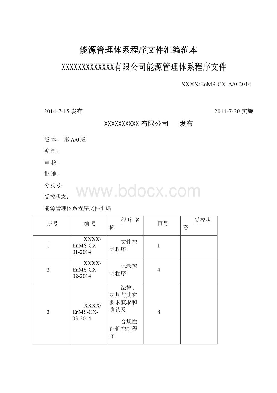 能源管理体系程序文件汇编范本.docx_第1页