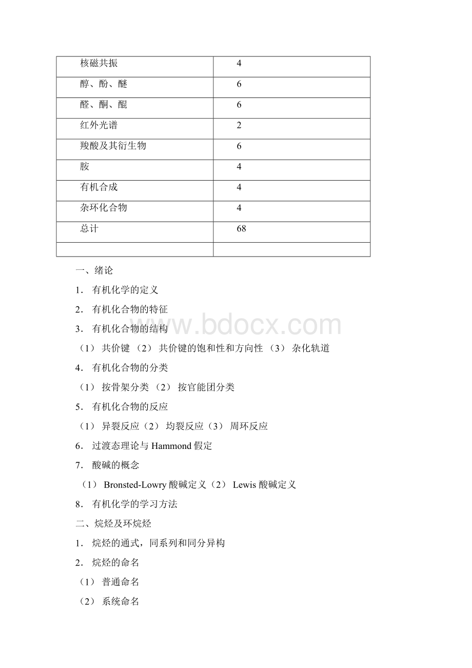 生物系《有机化学》课程教学大纲Word格式文档下载.docx_第2页