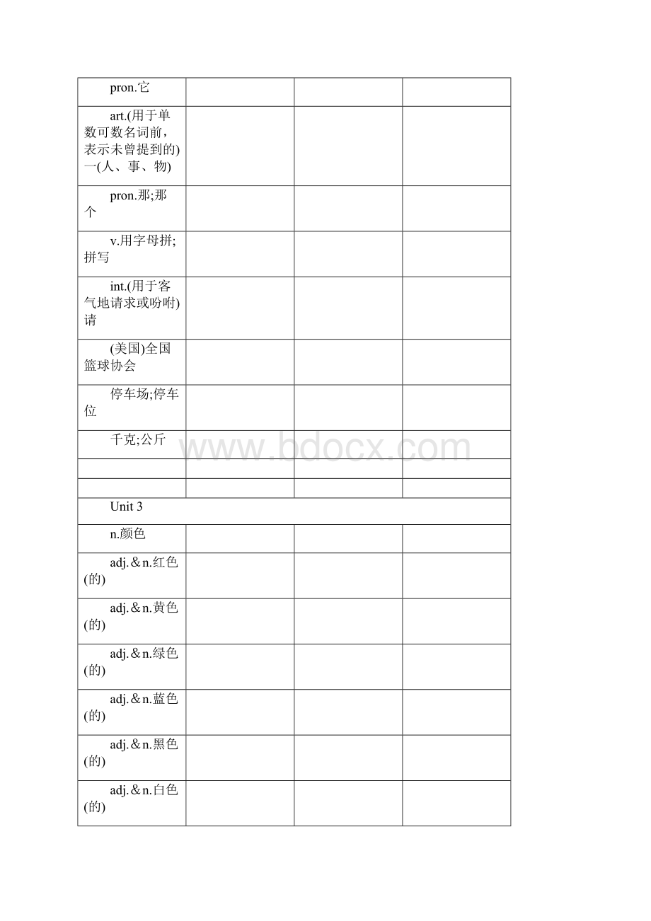 初中七上单词默写列表.docx_第3页