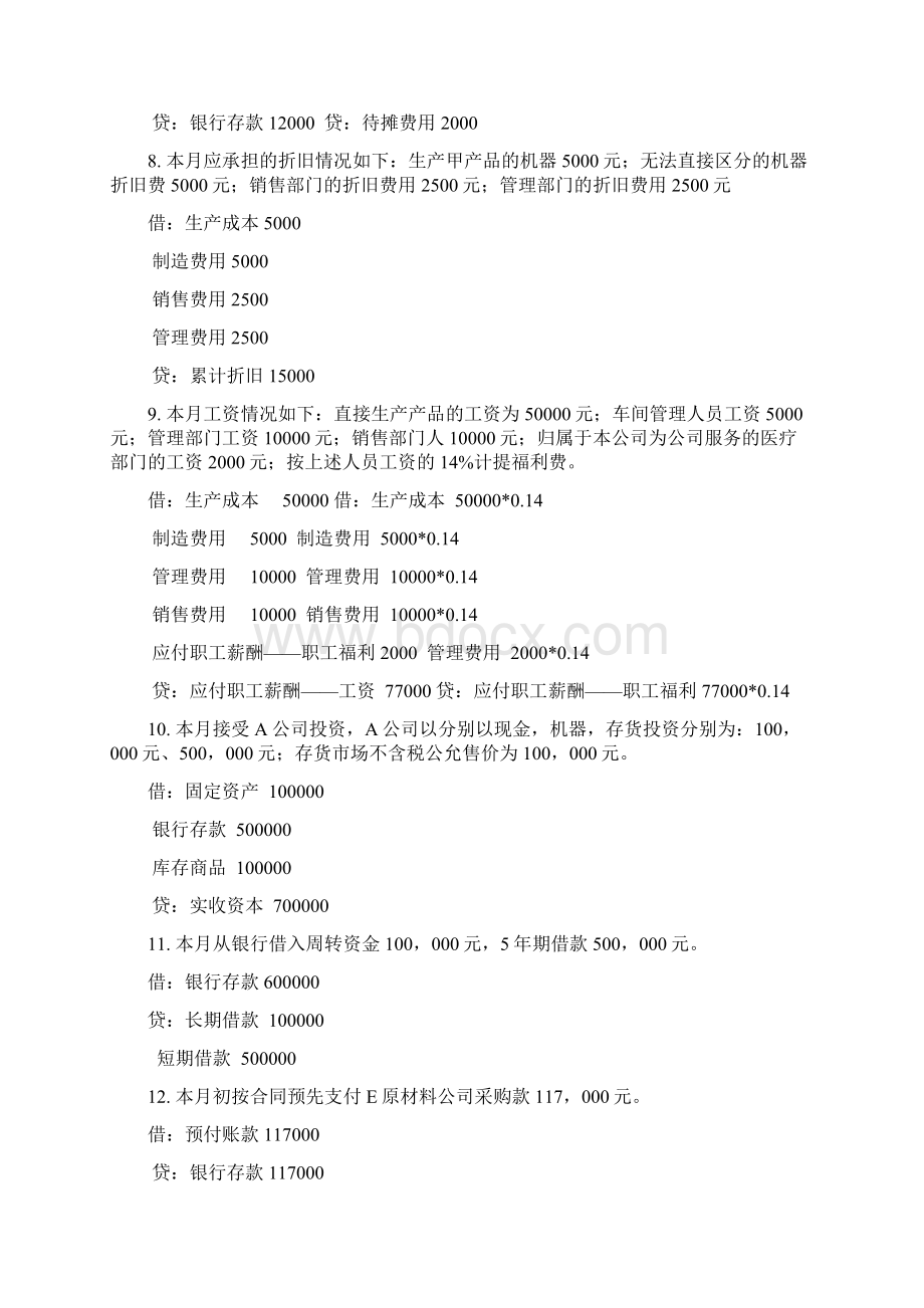 会计分录练习比较简单有答案.docx_第2页