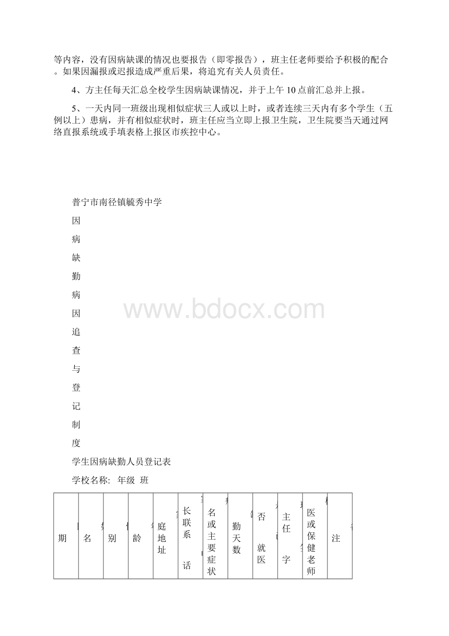 毓秀中学因病缺勤病因追查与登记制度.docx_第2页