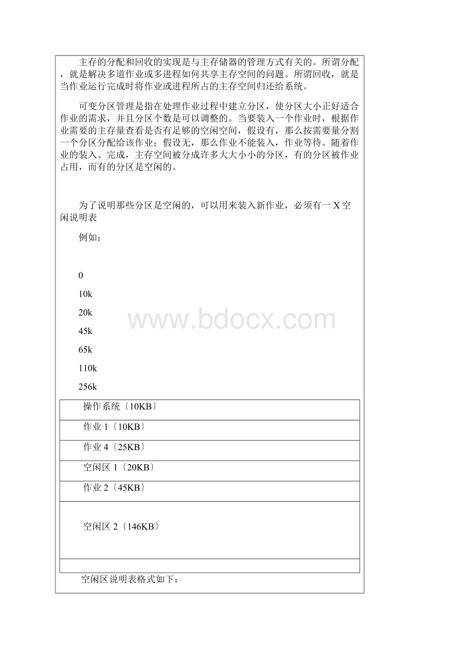 主存空间的分配与回收实验报告.docx_第2页