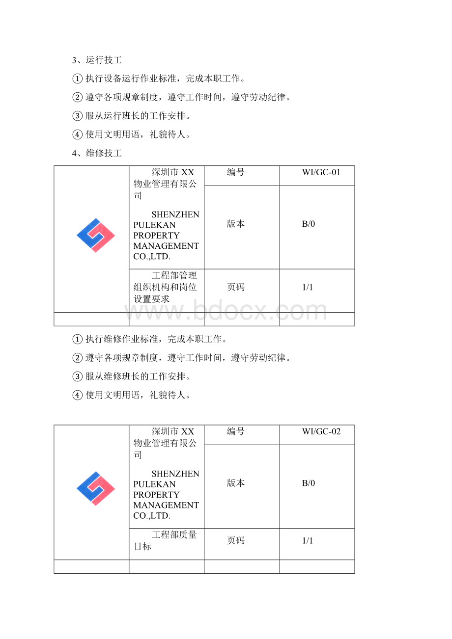 XX物业工程部作业指导书.docx_第3页