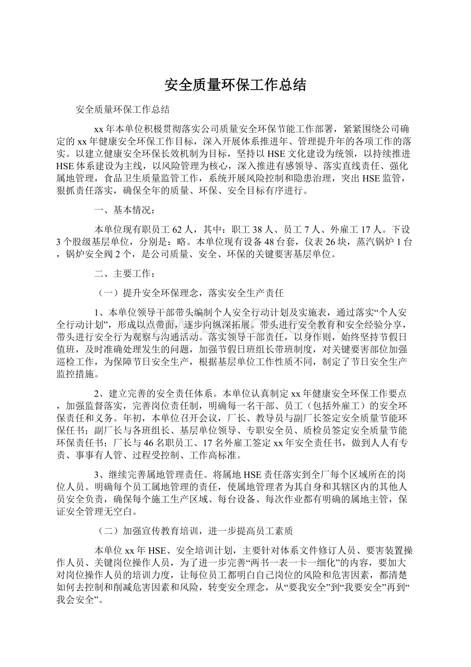 安全质量环保工作总结.docx