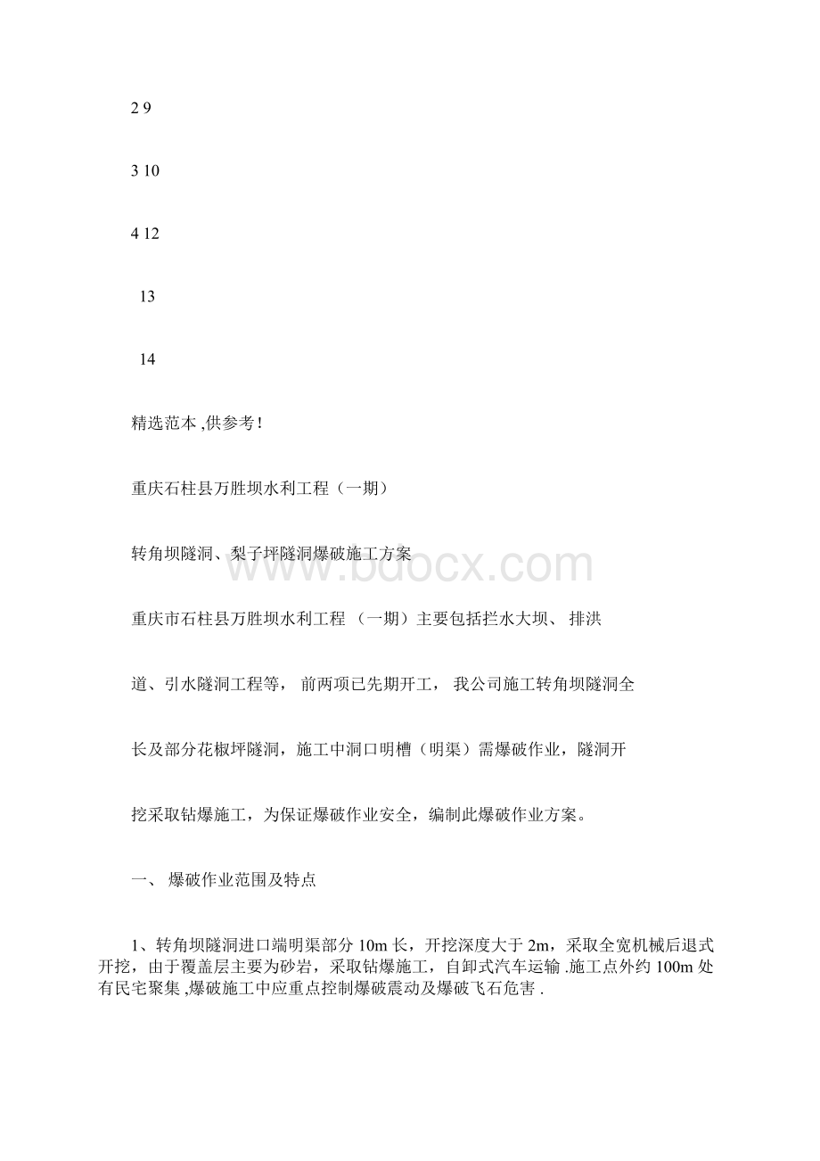 引水隧洞工爆破施工方案Word文档格式.docx_第3页