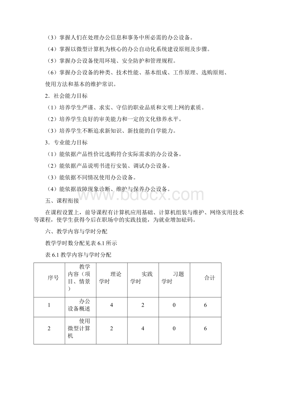 50《办公设备使用与维护》课程标准.docx_第2页