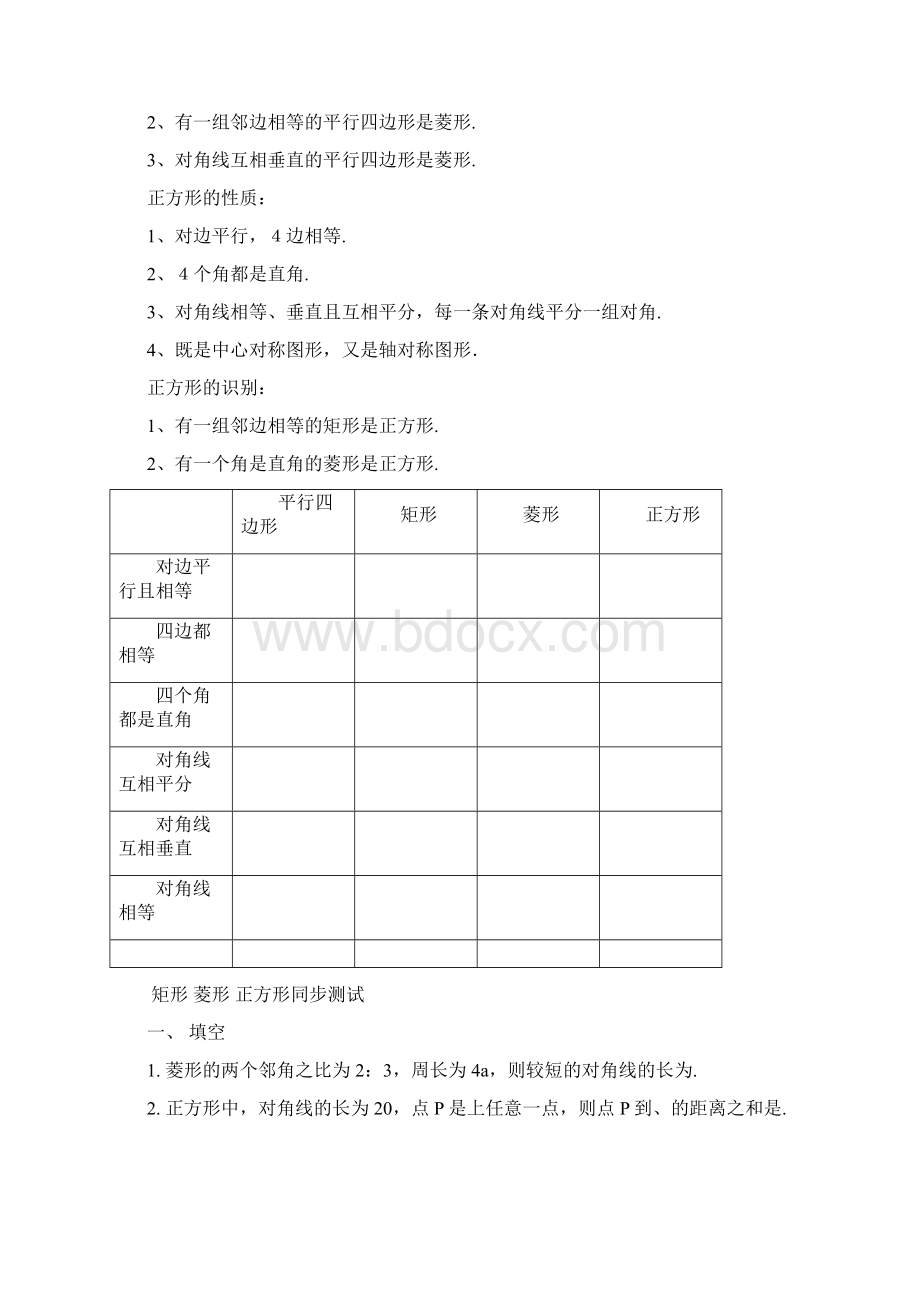 八年级矩形菱形正方形知识点及.docx_第2页