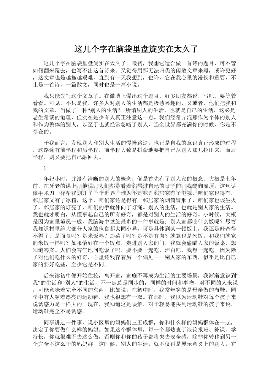 这几个字在脑袋里盘旋实在太久了文档格式.docx_第1页