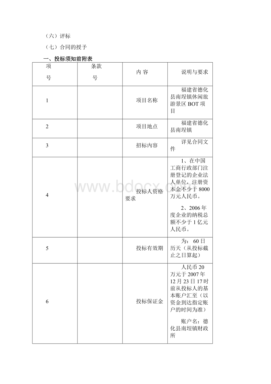 福建省德化县南埕镇休闲旅行景区BOT项目.docx_第2页