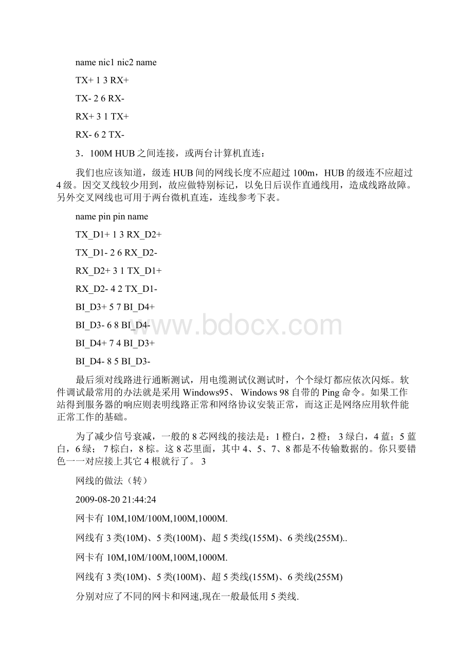 标准RJ45水晶头接法与4芯网线接法汇总Word文件下载.docx_第3页