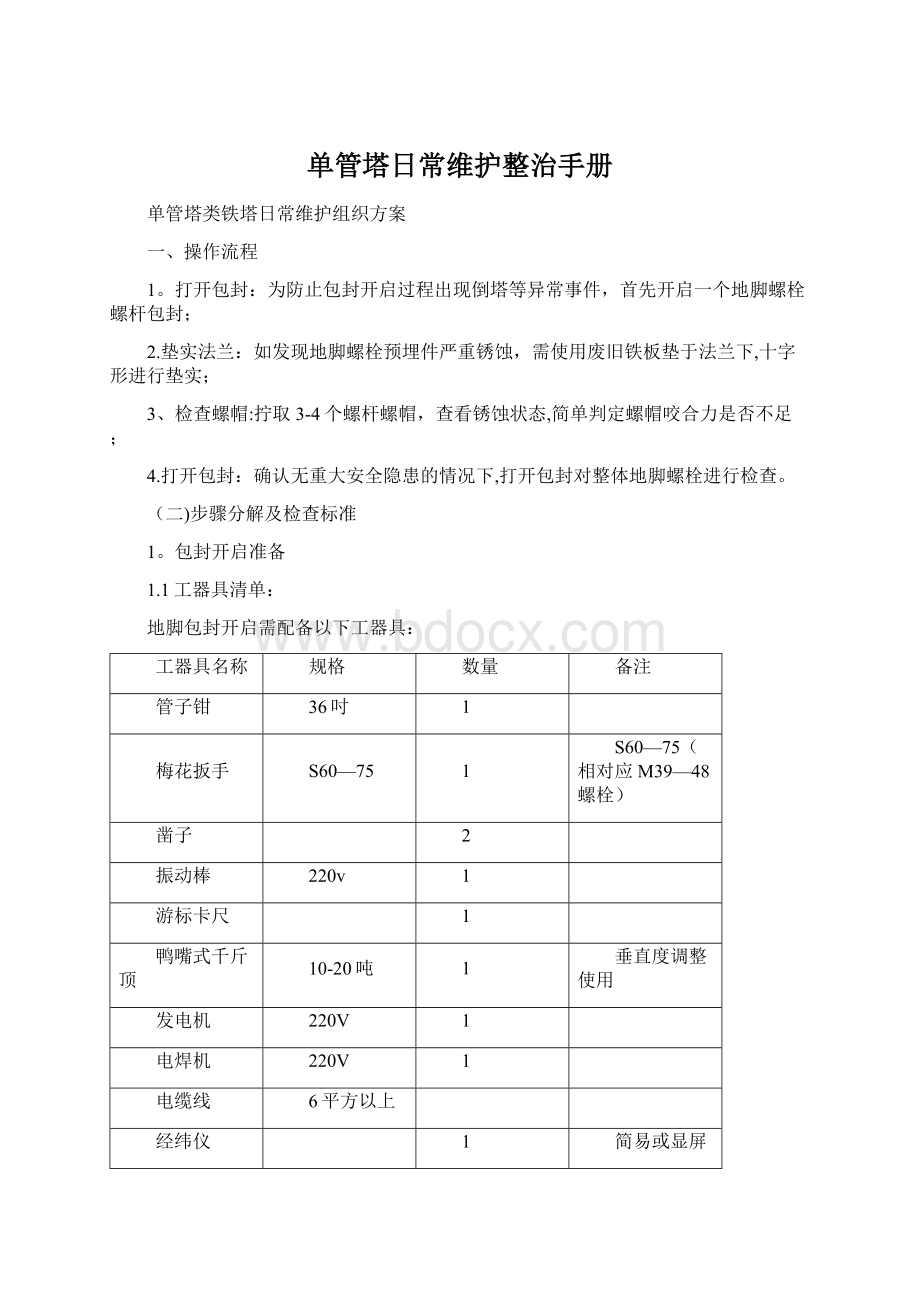 单管塔日常维护整治手册.docx_第1页