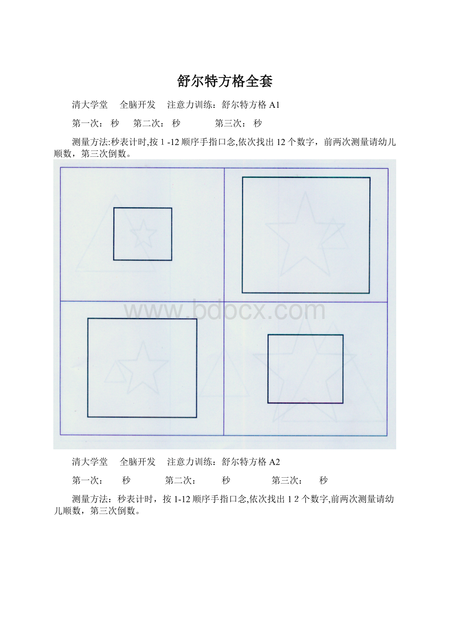 舒尔特方格全套Word格式.docx