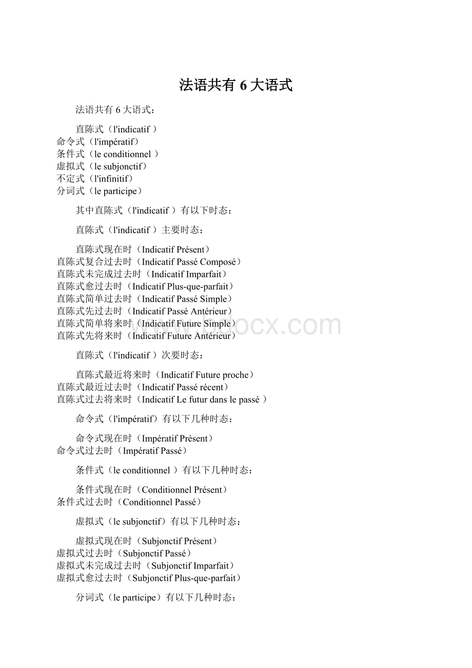 法语共有6大语式.docx