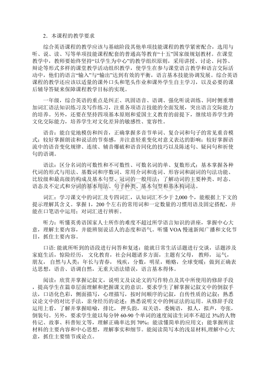 综合英语教学大纲.docx_第2页