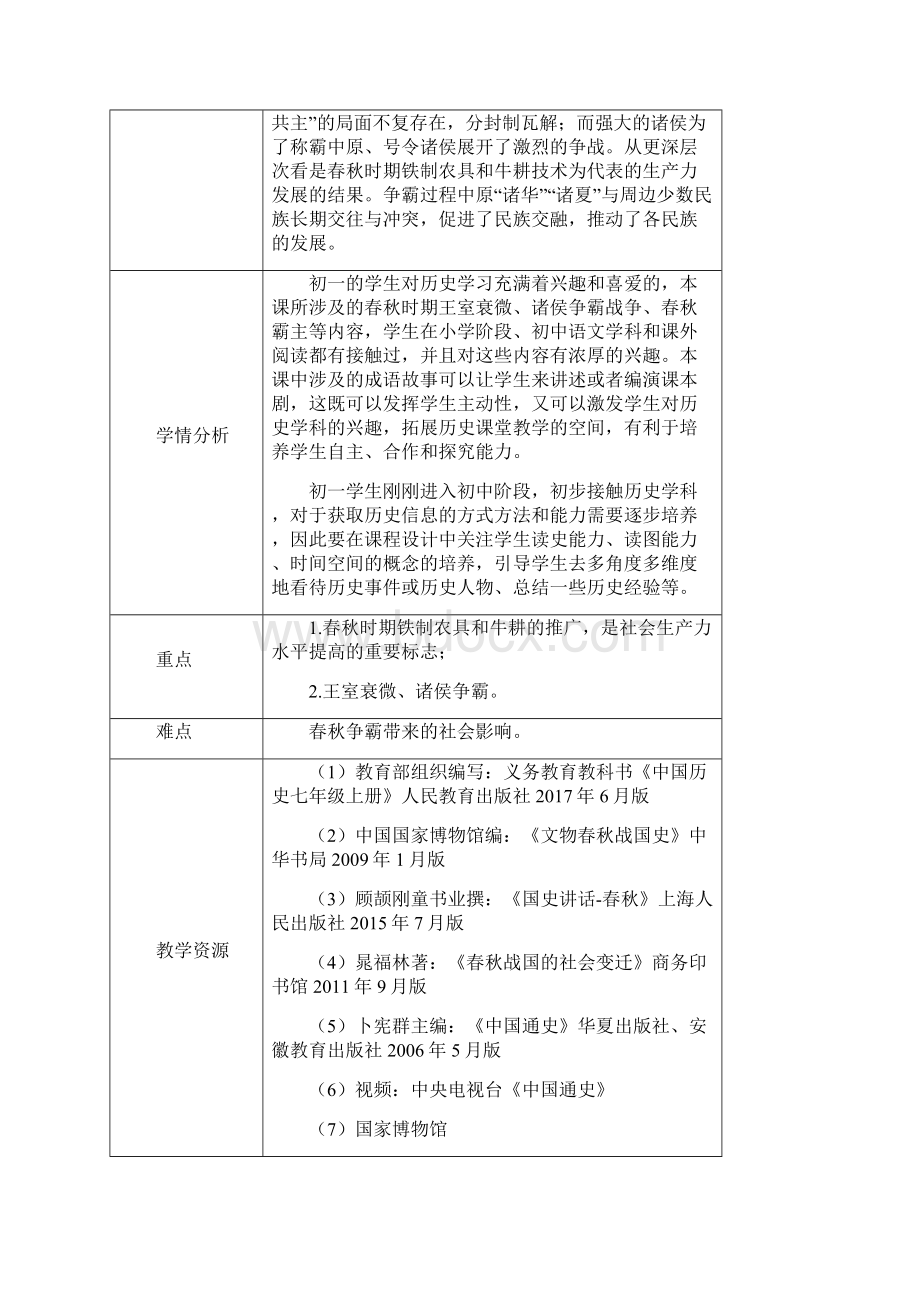 人教版七年级上册部编版第二单元第6课《动荡的春秋时期》教学设计 课件《动荡的春秋时期》教学设计.docx_第2页