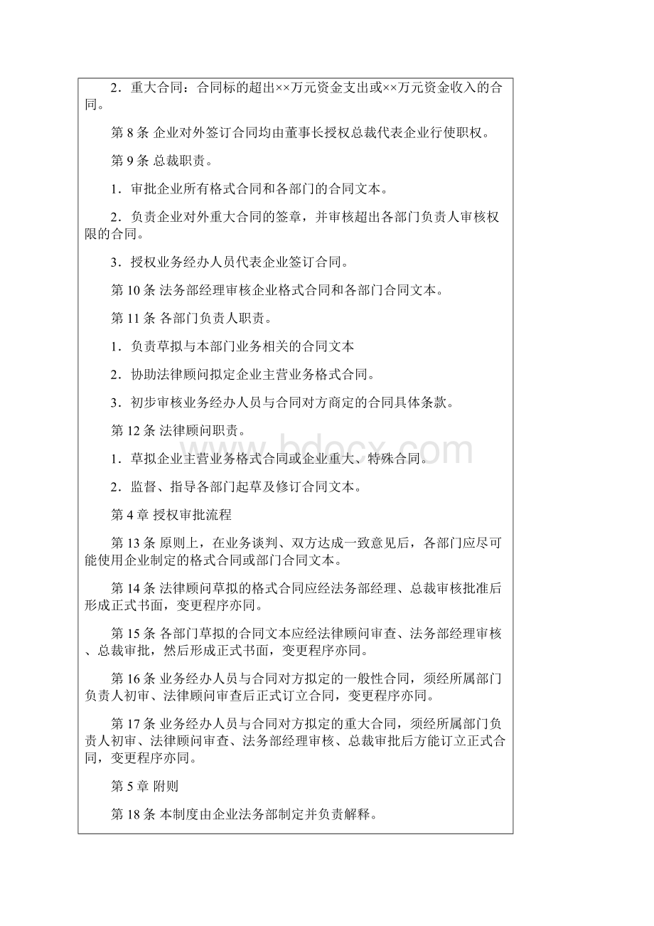 合同管理制度范本与流程图及内控体系表.docx_第2页