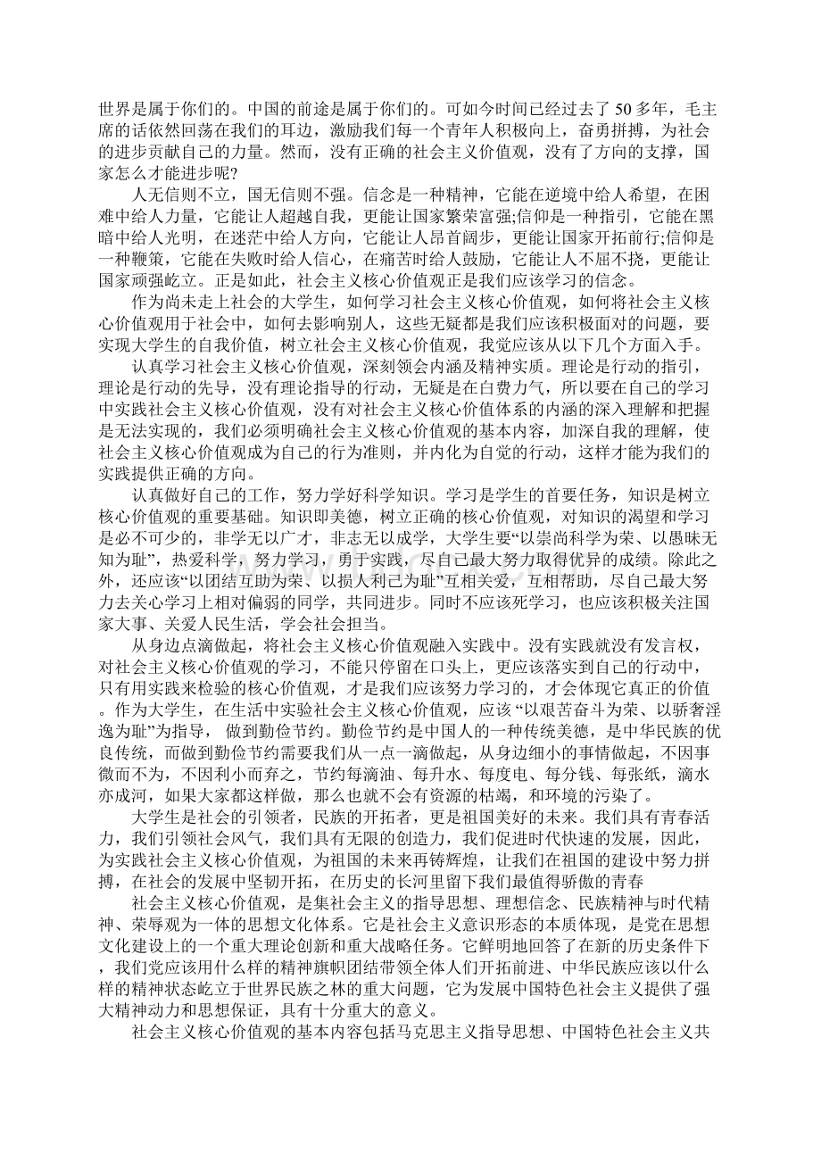 XX年社会主义核心价值观心得体会.docx_第3页