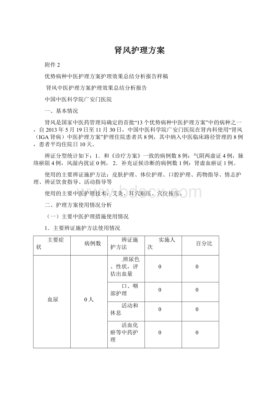 肾风护理方案文档格式.docx