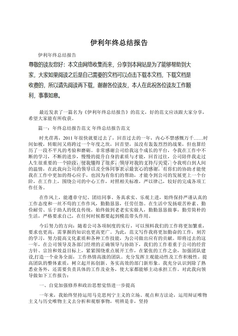 伊利年终总结报告.docx_第1页