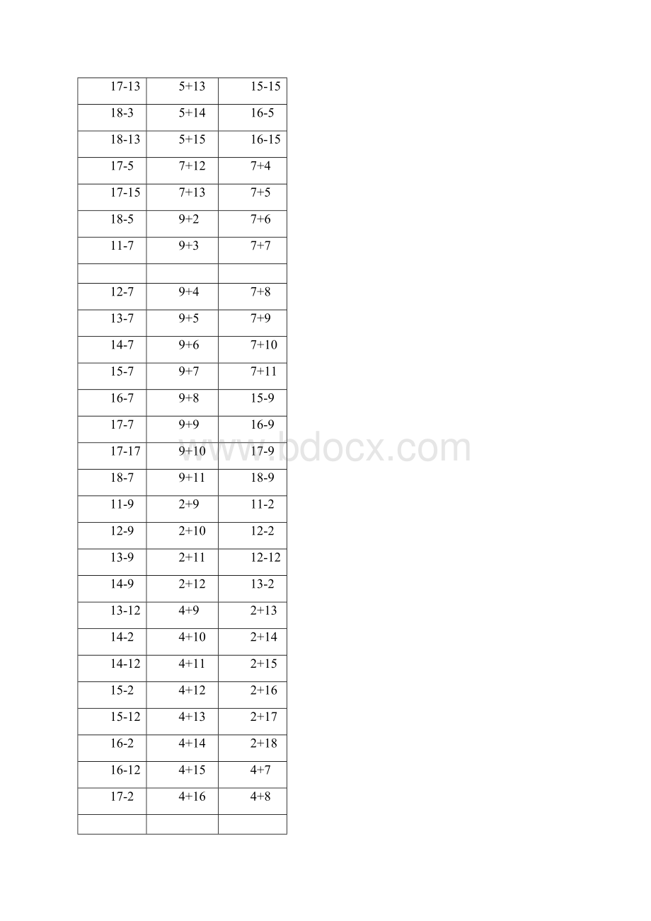 20以内加减算术卡片打印版.docx_第3页