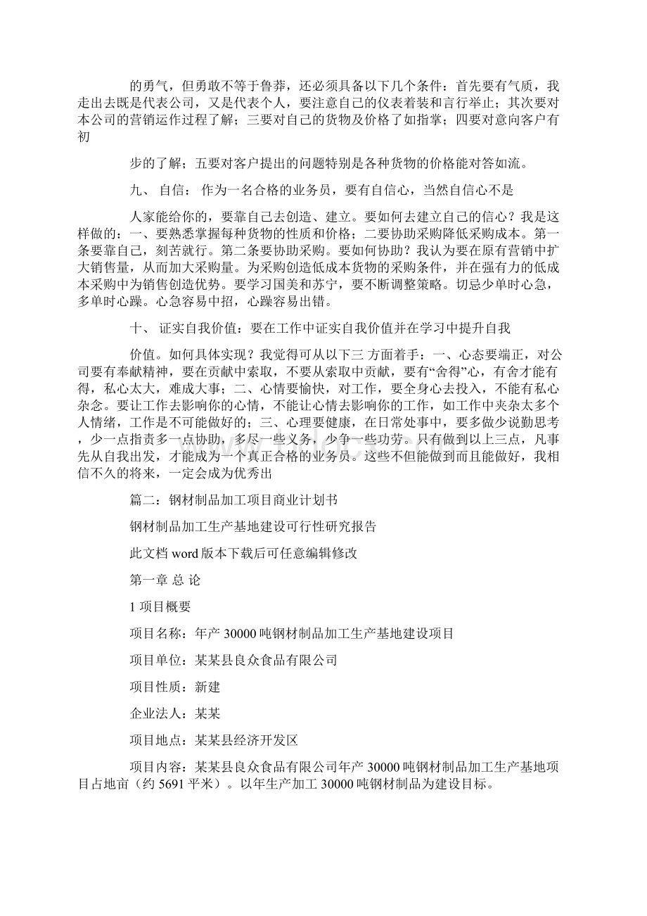 钢材销售计划书范文Word格式.docx_第3页