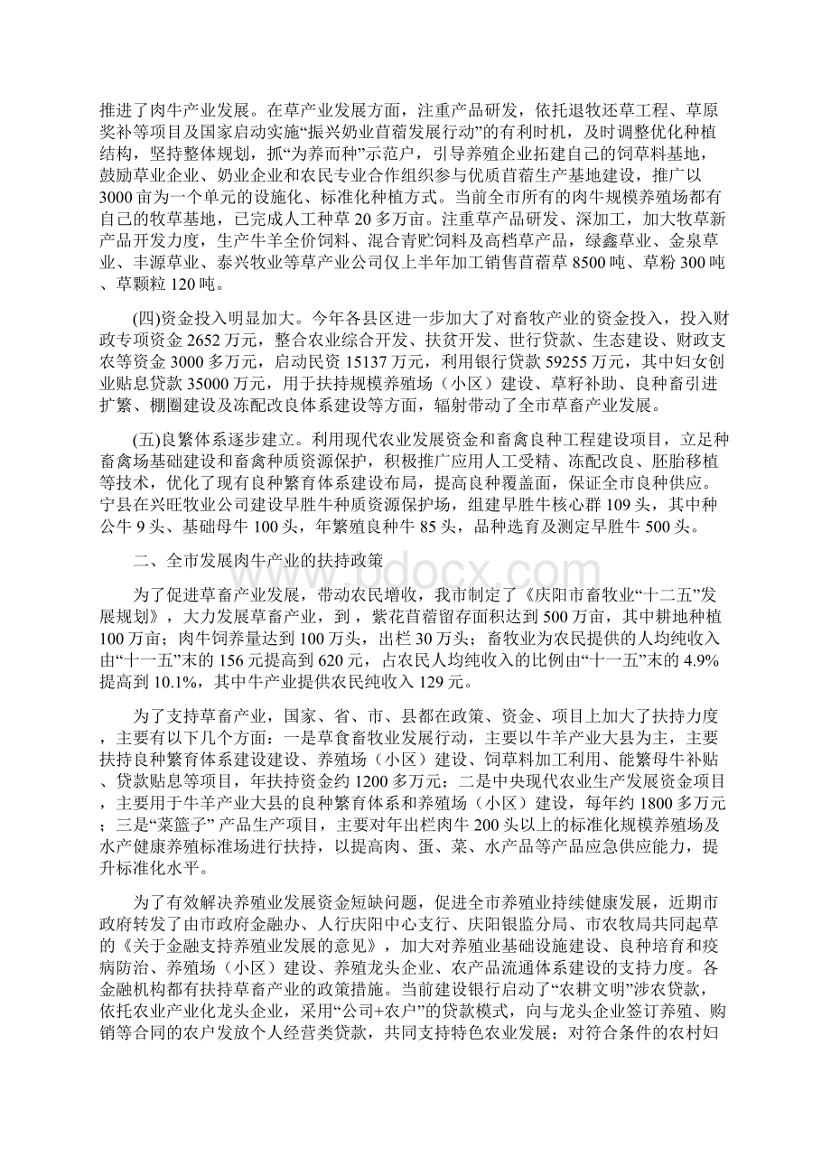 甘肃省庆阳市肉牛规模化养殖情况调研报告Word格式文档下载.docx_第2页