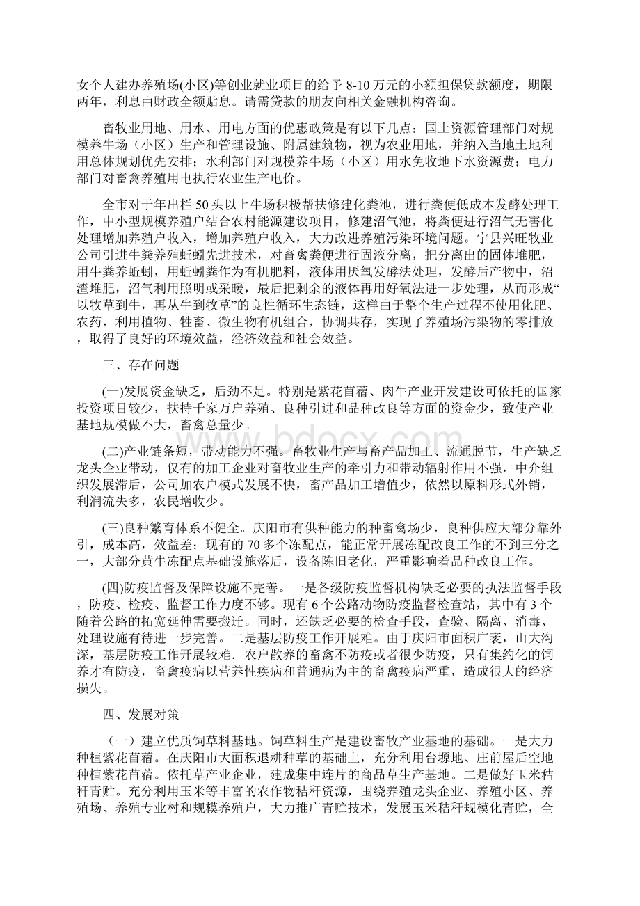 甘肃省庆阳市肉牛规模化养殖情况调研报告Word格式文档下载.docx_第3页