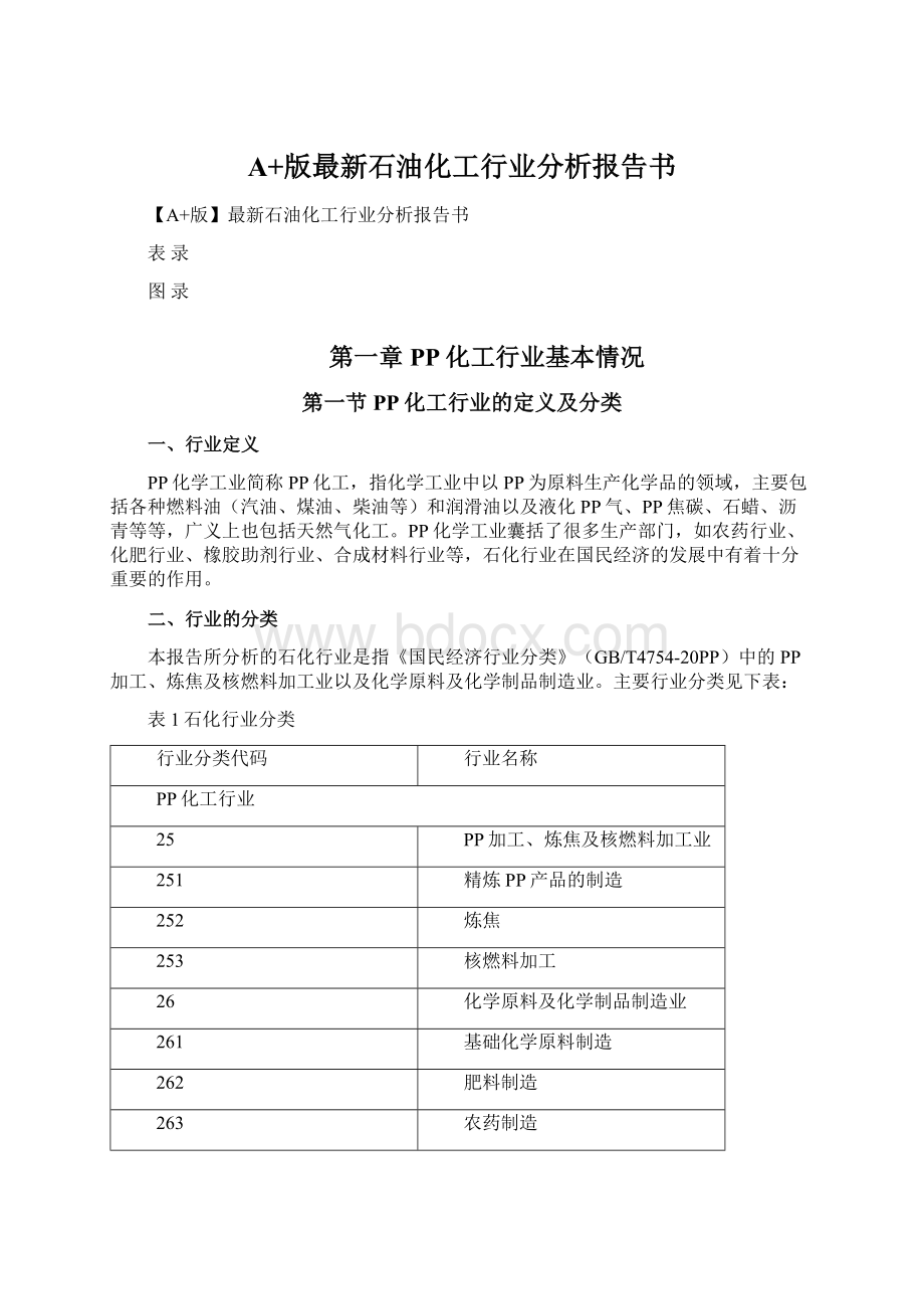 A+版最新石油化工行业分析报告书.docx