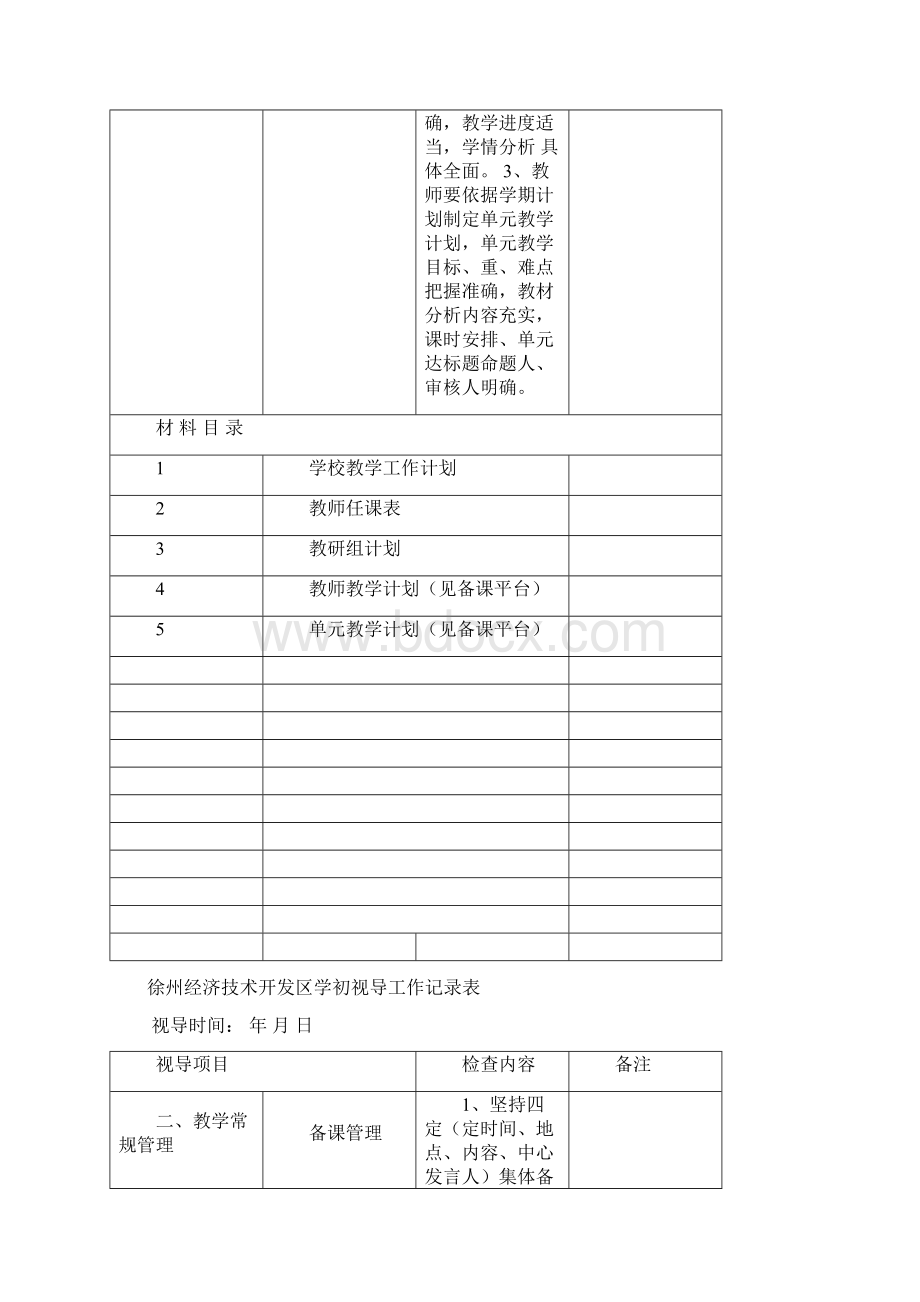 二第一学期学初视导表格Word文档下载推荐.docx_第3页