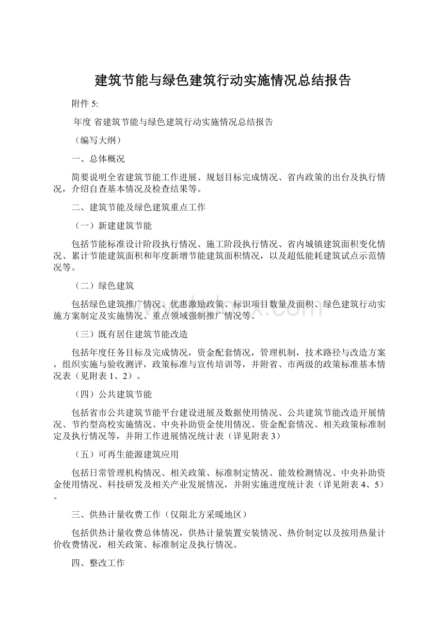 建筑节能与绿色建筑行动实施情况总结报告Word文档下载推荐.docx_第1页