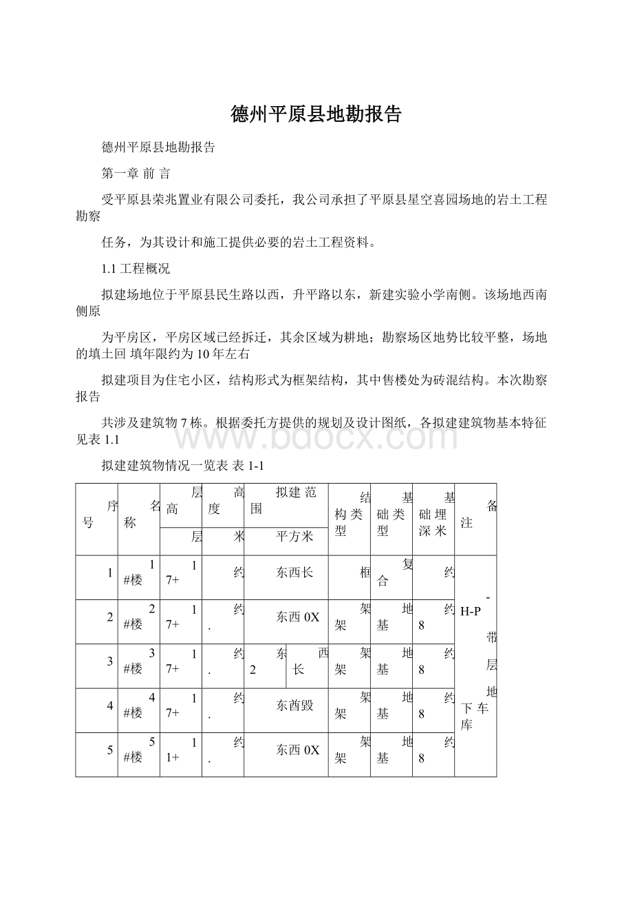 德州平原县地勘报告Word格式文档下载.docx