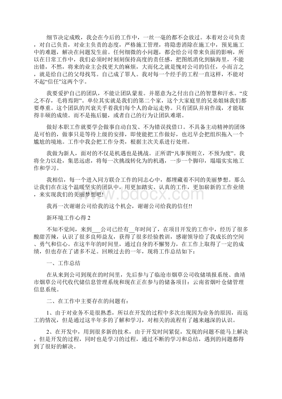 新环境工作心得体会感悟Word下载.docx_第2页