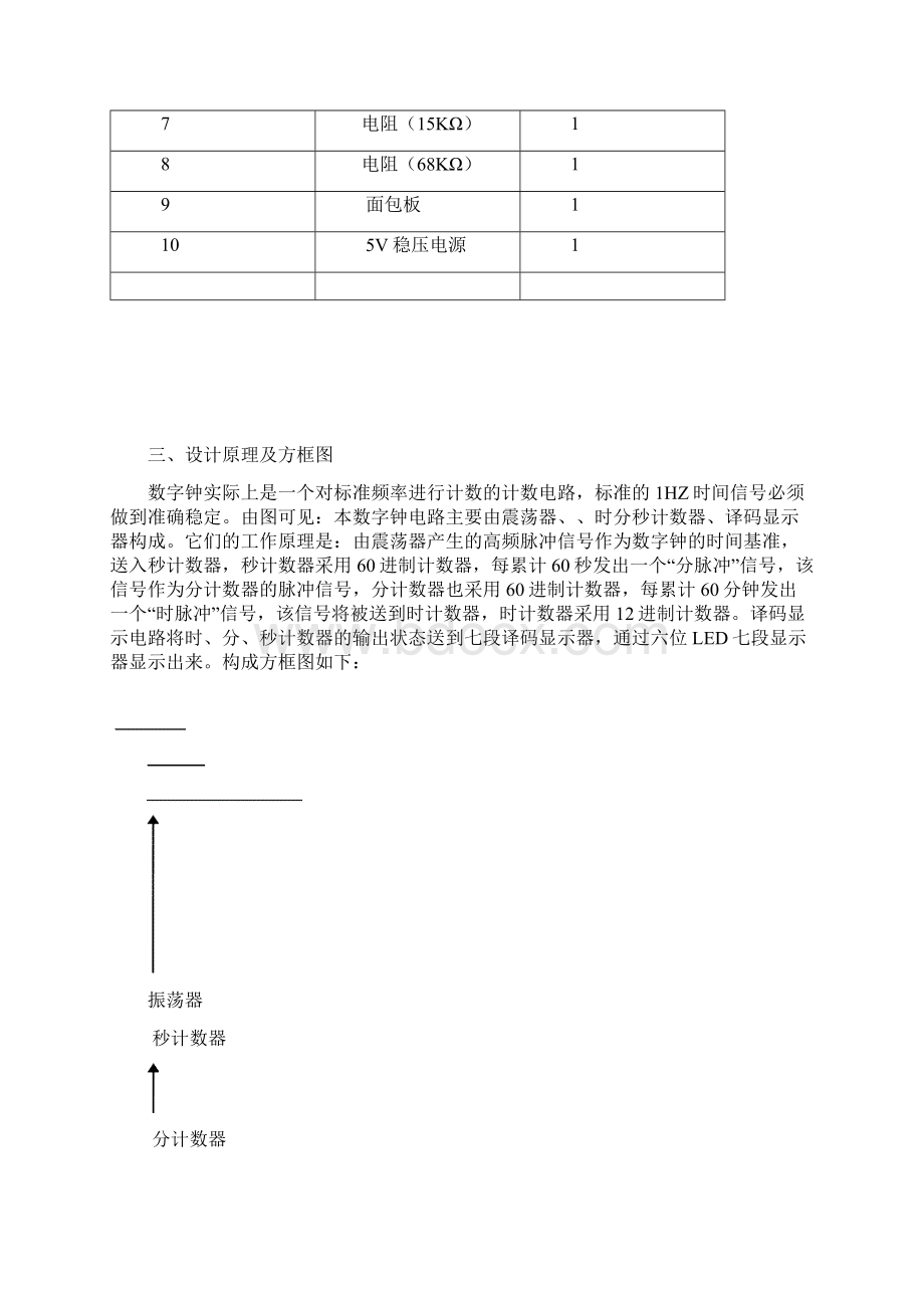 数字钟课程设计报告1Word格式文档下载.docx_第3页