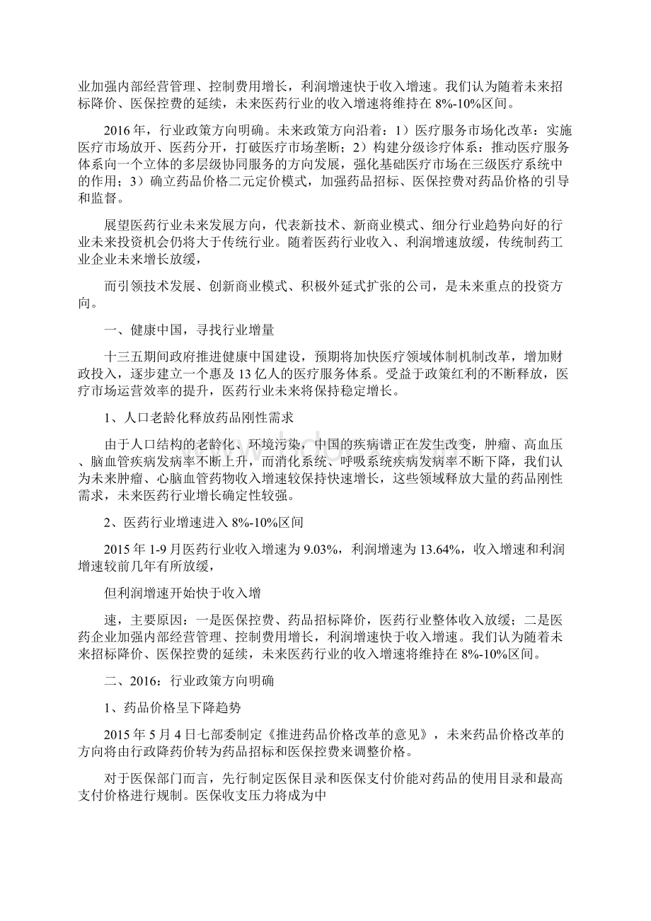 医药行业分析报告精品分析报告.docx_第2页