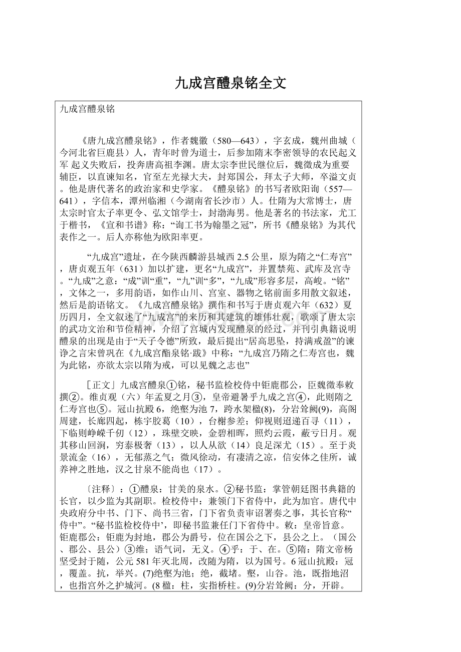 九成宫醴泉铭全文Word格式.docx_第1页