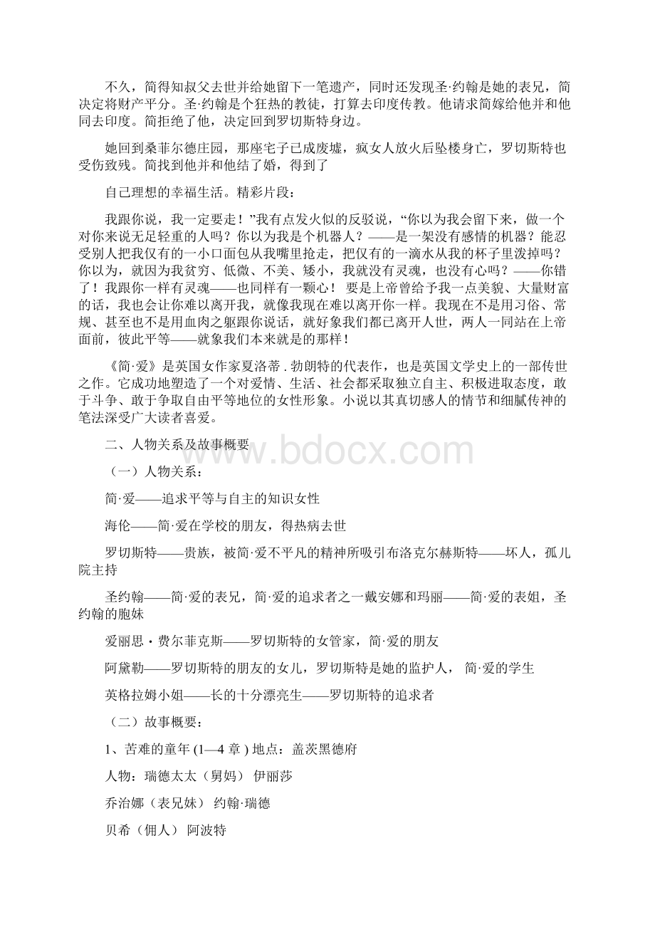 九下必读名著《简爱》名著习题Word文档下载推荐.docx_第2页