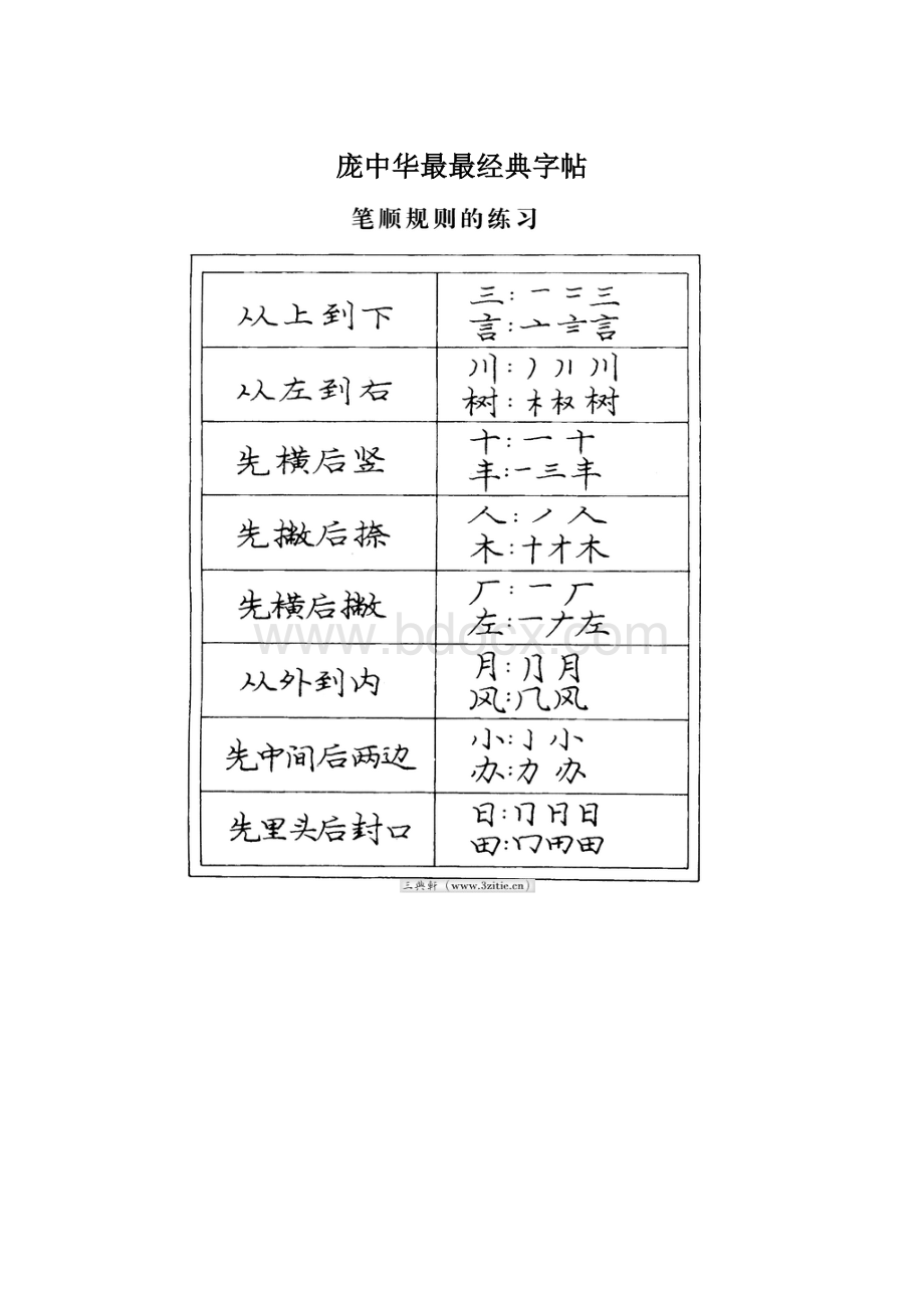 庞中华最最经典字帖.docx