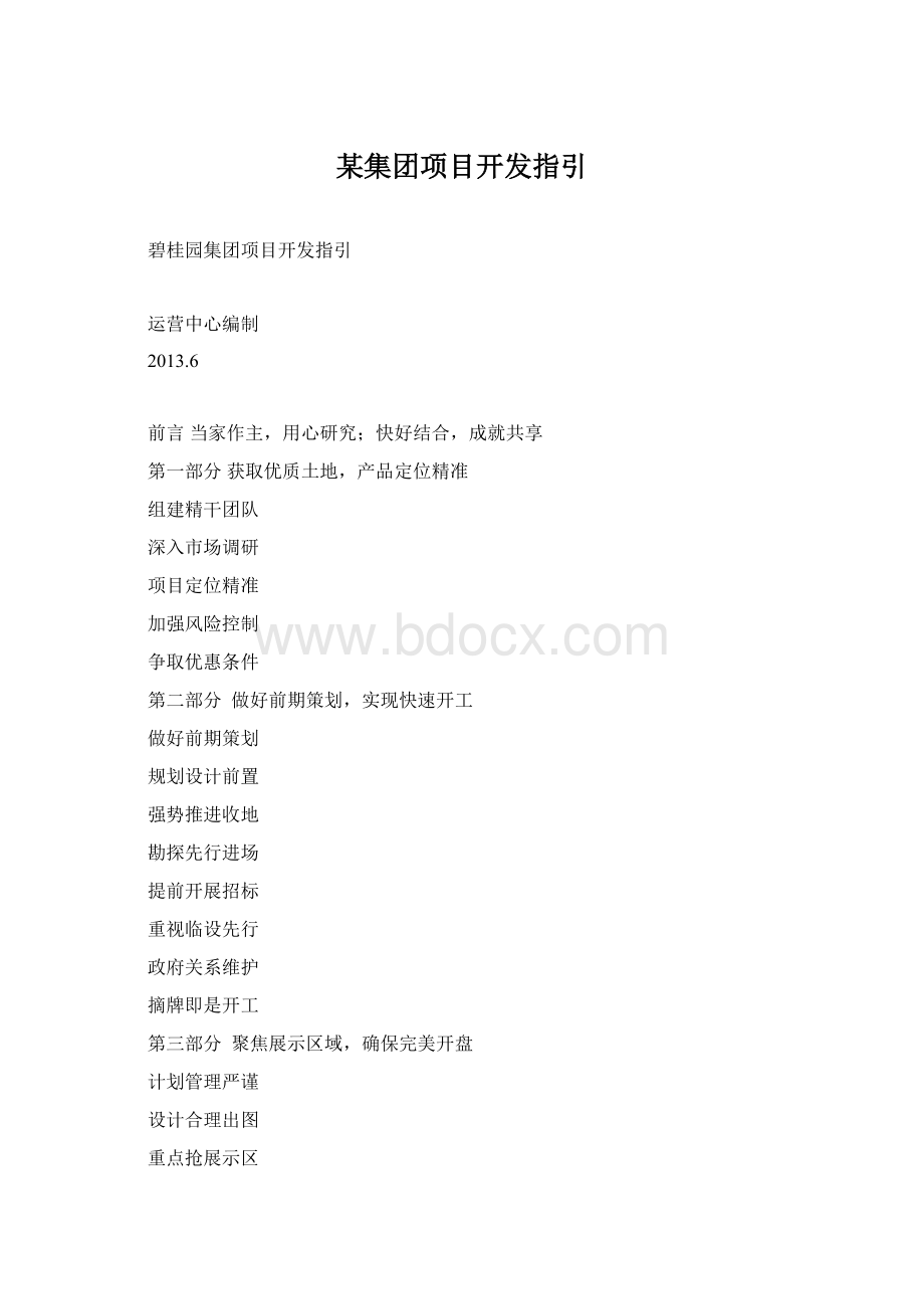 某集团项目开发指引.docx_第1页