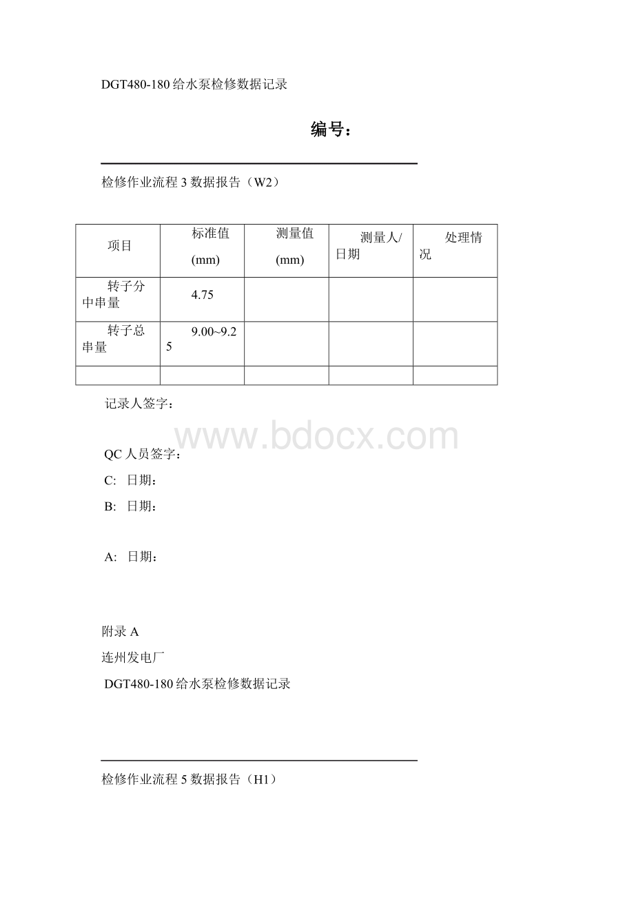 发电厂01给水泵数据记录表模板.docx_第2页