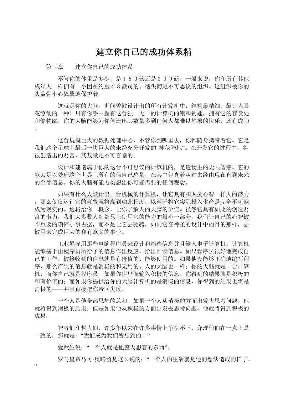 建立你自己的成功体系精Word文件下载.docx_第1页