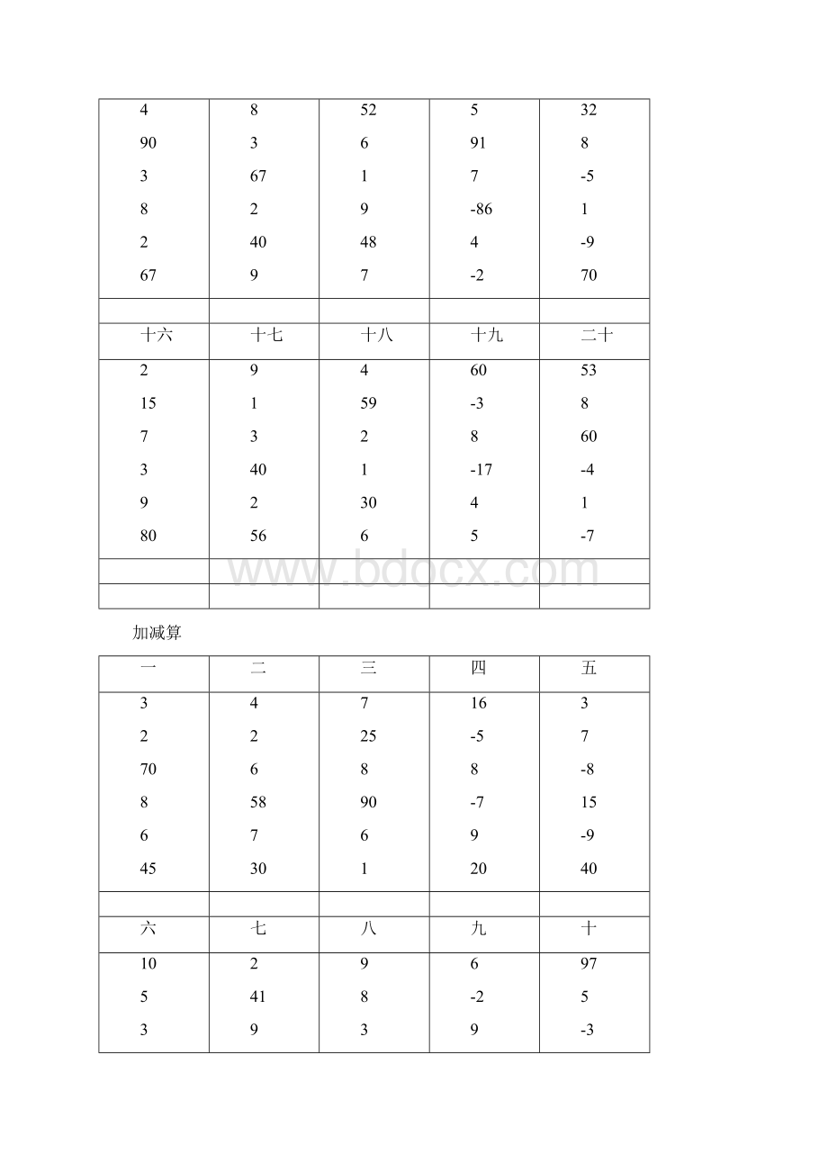 珠心算普通十级练习题文档格式.docx_第2页