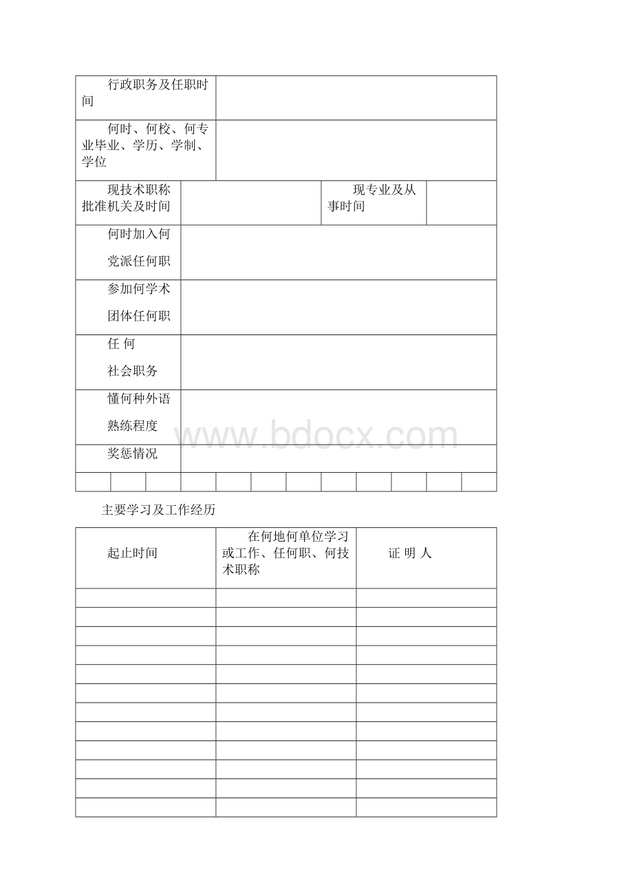 卫生人员专业技术职务任职资格评审表Word文件下载.docx_第2页